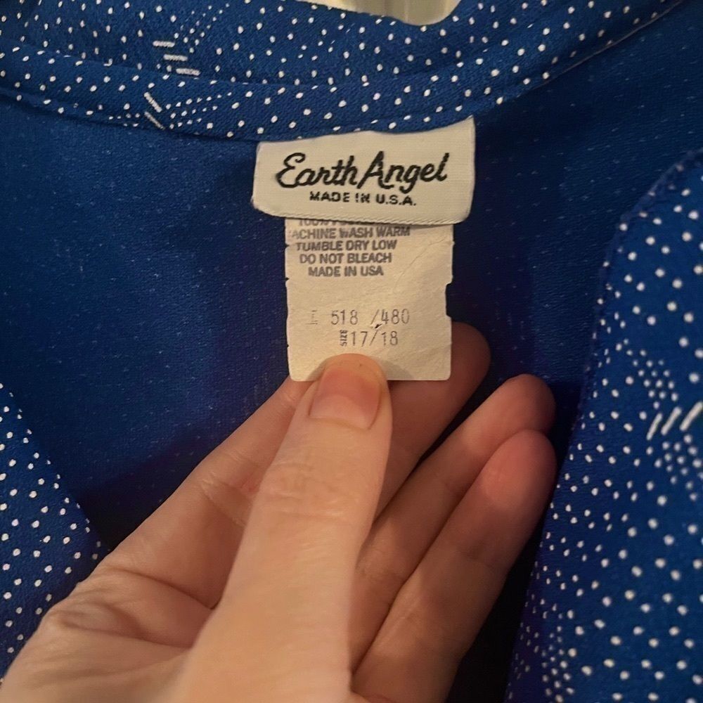Earth angel dress large Vintage 1970s novelty print uniform - Picture 5 of 9